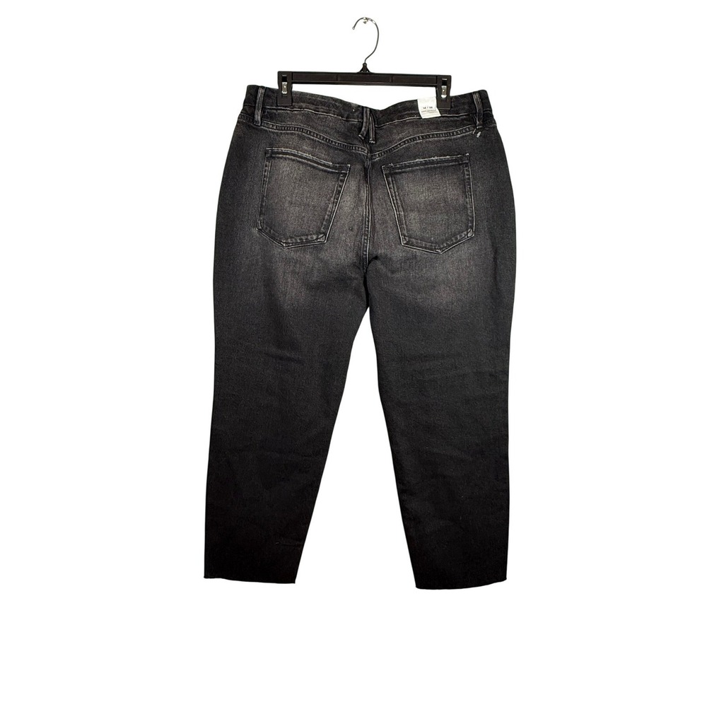 NWT GOOD AMERICAN Girlfriend Jeans, High Rise, Straight, Black Wash, Size 13/31 - Picture 3 of 12